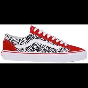 Vans Red and White Women's Sneakers